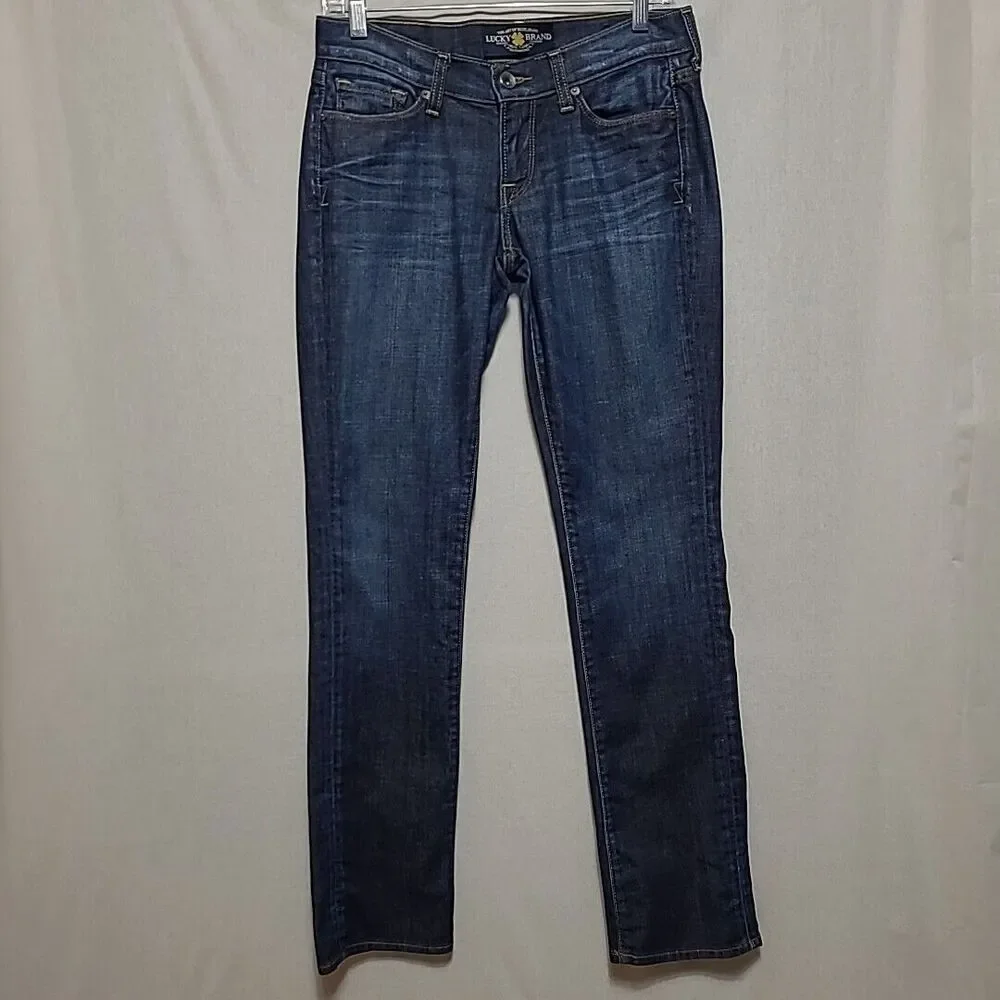 Lucky Brand Women's Zoe Skinny Jeans Size 6/28 Regular Dark Wash Low Rise - Picture 2 of 15
